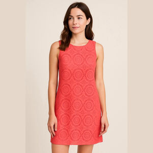 Jacera Coral Lace Sleeveless Dress Women's Size 1X